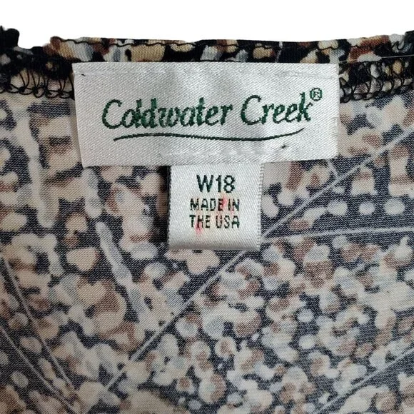 Coldwater Creek Size 18W Dress Geometric Print Flowy Jersey Knit A-line Stretch - Picture 4 of 9